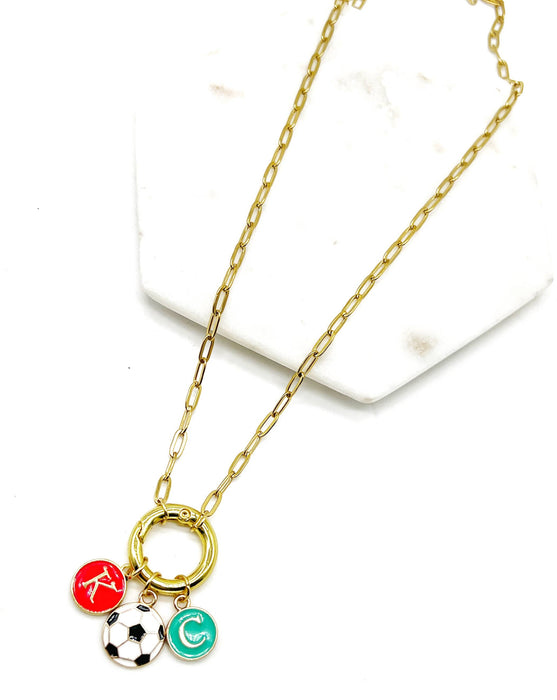 Baubles by B -  KC Current Soccer Charm Enamel Kansas City Necklace
