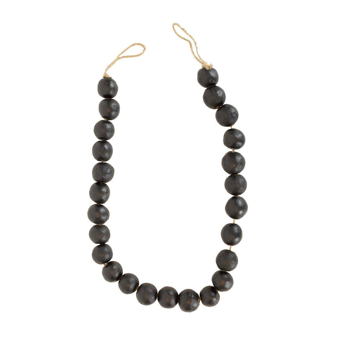 Foreside Home & Garden - Lachlan Bead Garland Black Terracotta & Jute Fall Decor