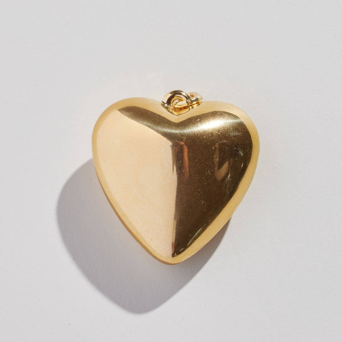 Nickel and Suede - Gold Oversized Heart Charm: Gold / One Size
