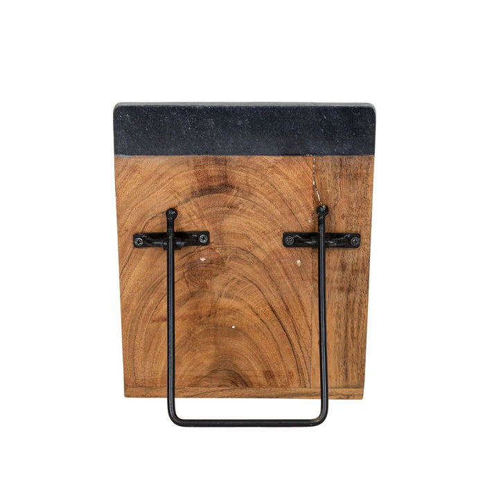 Foreside Home & Garden - Louisa Cookbook Holder Acacia Wood Marble & Metal