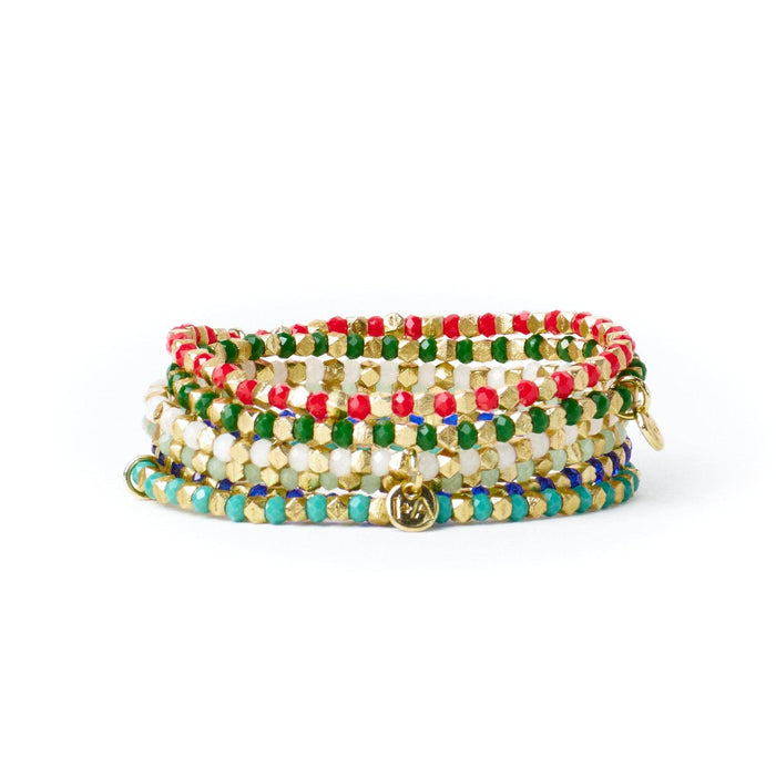 INK + ALLOY - Louise Crystal Stretch Bracelet Teal + Gold Wholesale