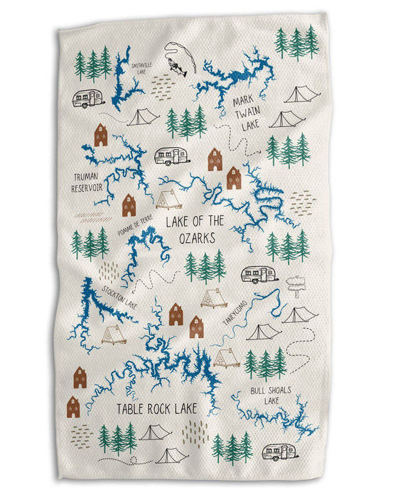 Absorb-Lumen - Missouri Lake of the Ozarks 18x30 Work-harder Double-Sided Towel: Lakes