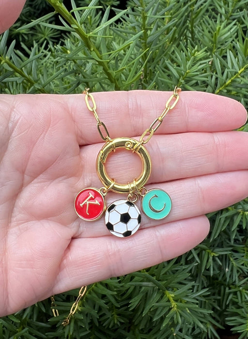 Baubles by B -  KC Current Soccer Charm Enamel Kansas City Necklace