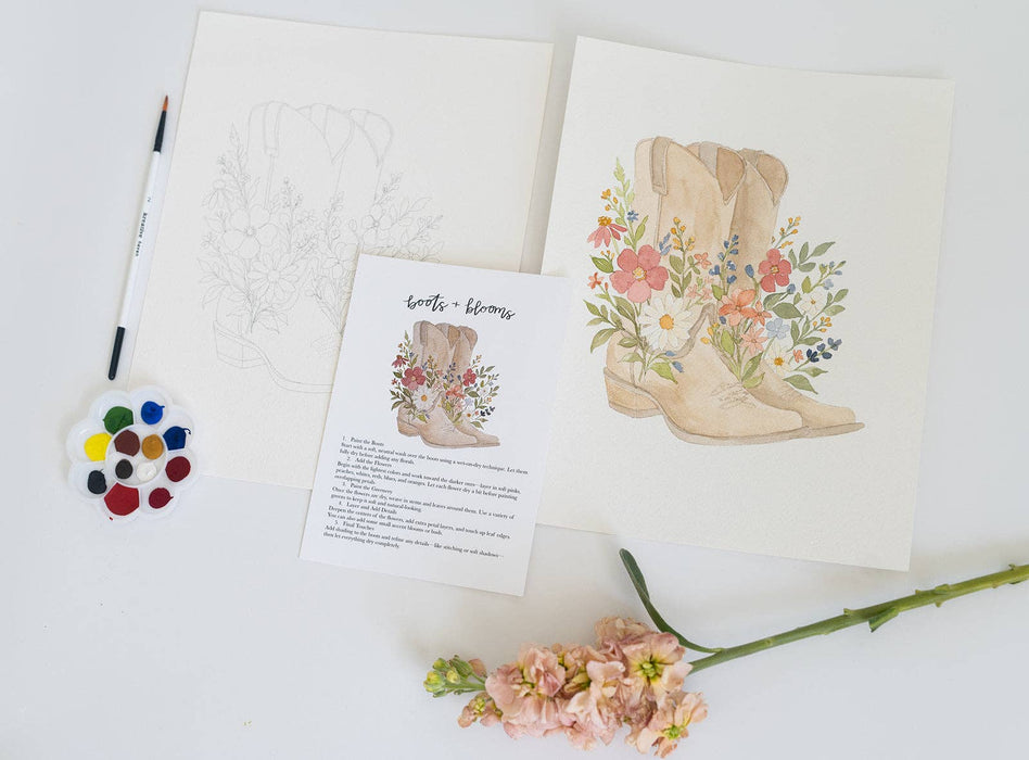 Bailey Rae Studio - Boots & blooms - watercolor kit