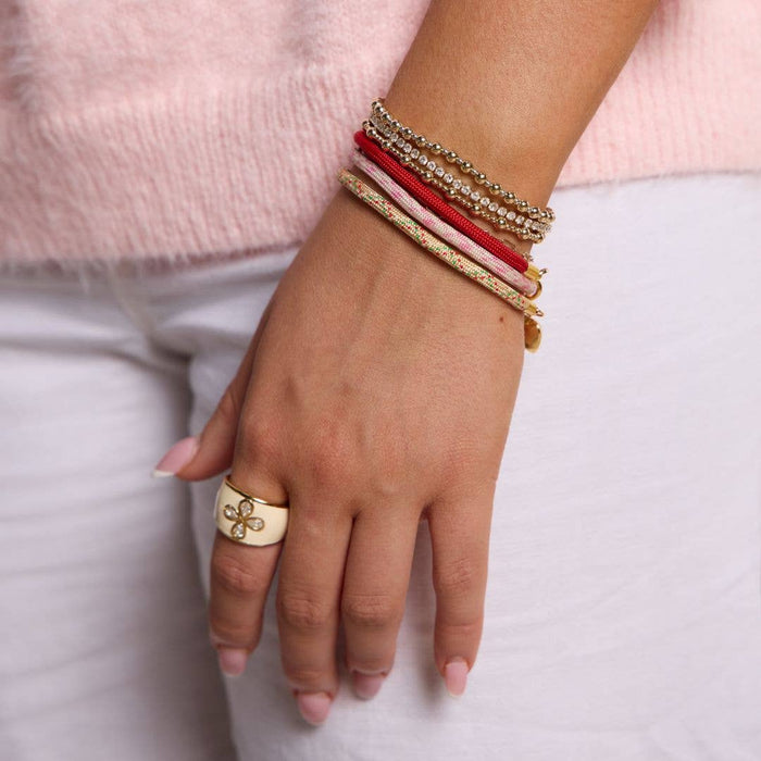 Nickel and Suede - Sugar Cookie Minimalist Waterproof Cord Bracelet: Gold