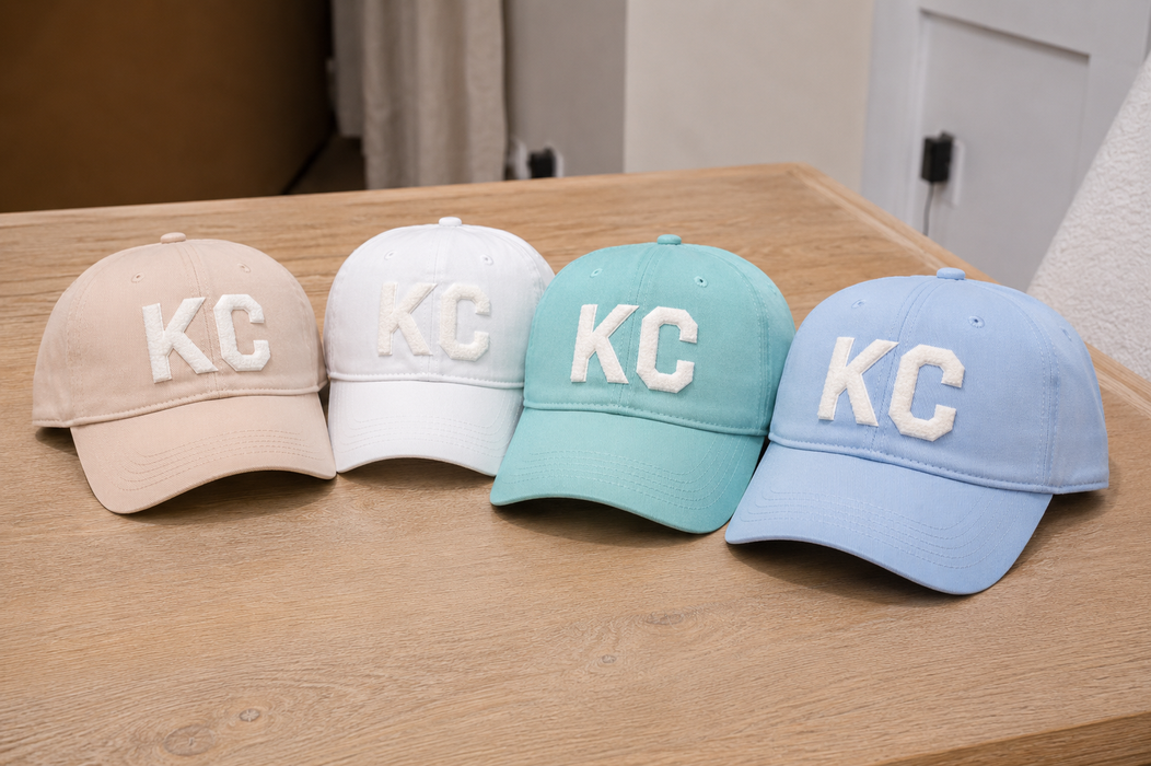 Thread Friday - Kansas City KC Dad Hat – White Chenille: Turquoise