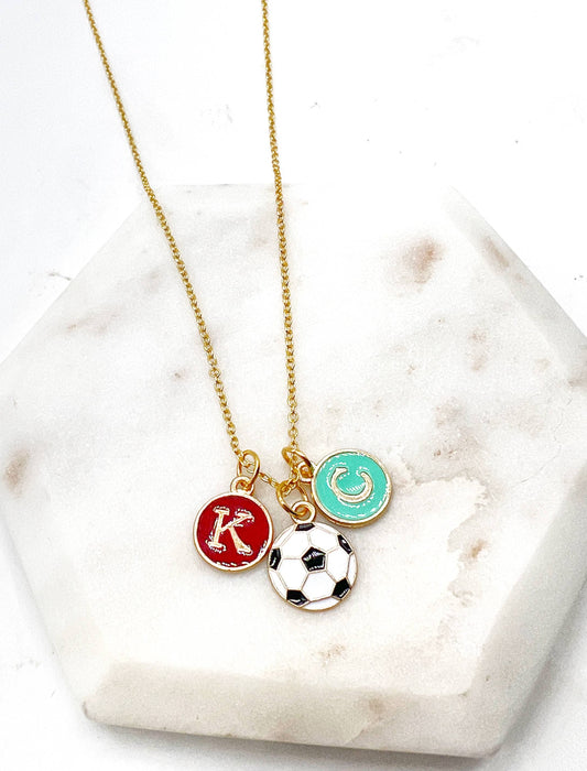 Baubles by B - Red Teal KC Enamel Charm Current Kansas City Necklace Soccer