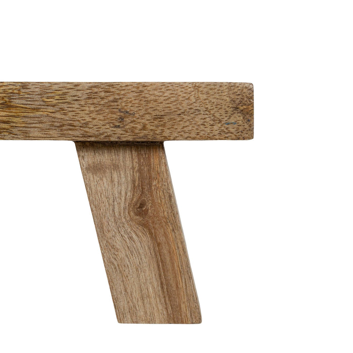 Foreside Home & Garden - Hazel Footed Stool Mango Wood Farmhouse Riser