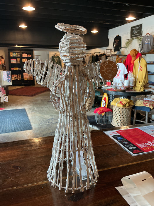Mudpie Small Rattan LED Angel