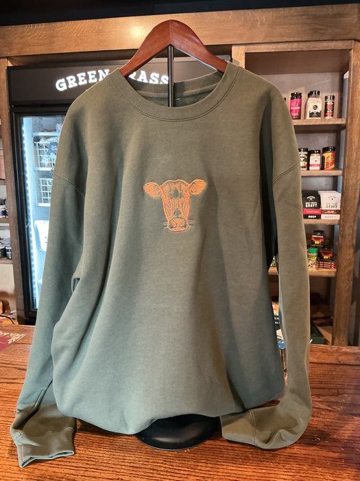 GGCC Unisex Premium Crewneck Embroidery “Army Green”
