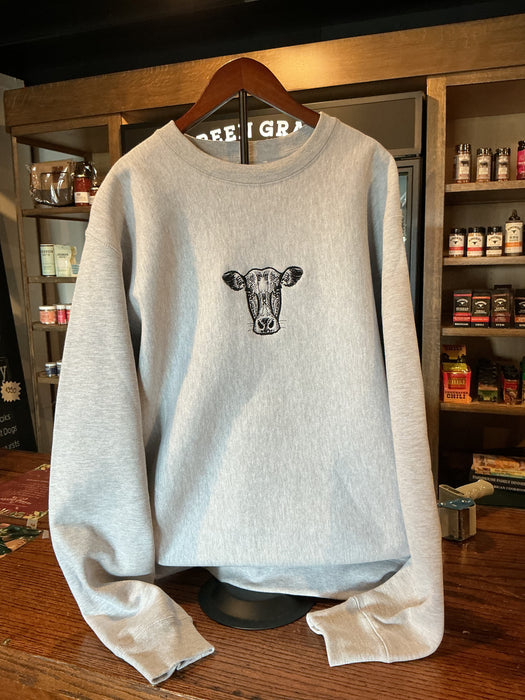 GGCC Unisex Premium Crewneck Embroidery “ Heather Grey”