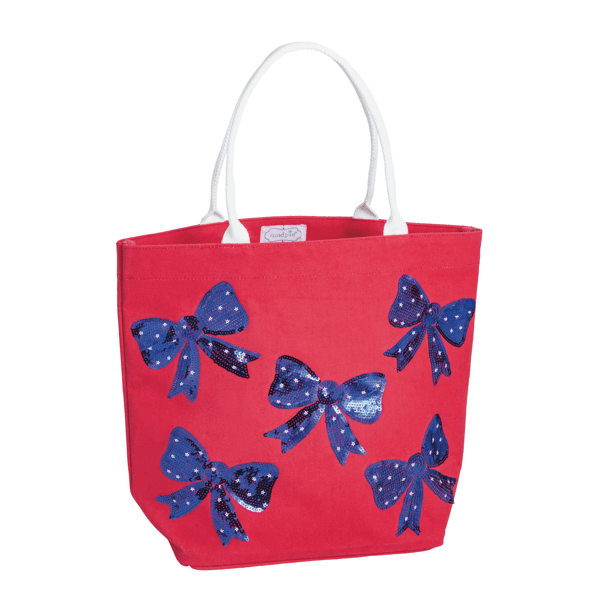 Americana bows sparkle tote