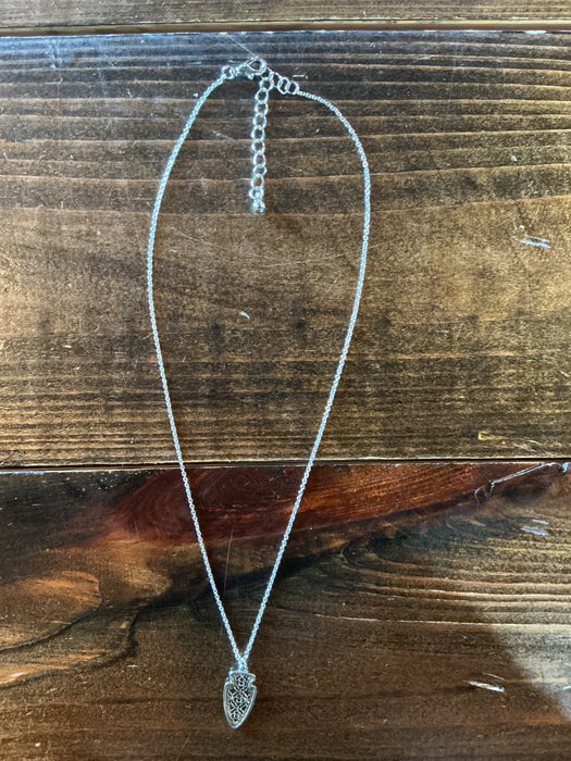 Paco Designs - Dainty Designer Filigree Arrowhead Necklace - Silver