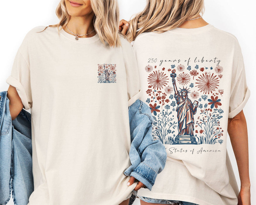 Refinery Number One LLC - 250 Years Of Liberty, America Comfort Colors T-Shirt: White / XL