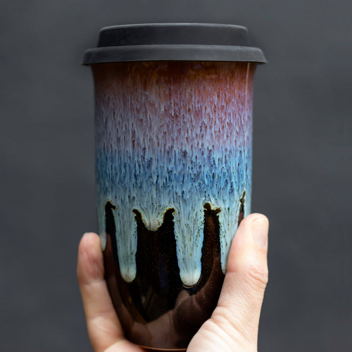 Nova Ceramics Travel Mugs - Monsoon Ceramic Travel Mug – 16oz with Lid & Sleeve