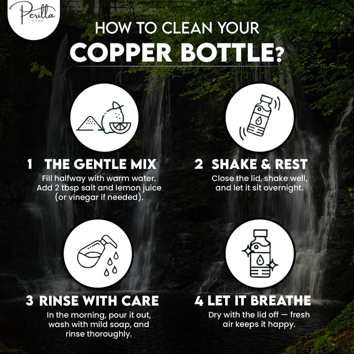 Perilla Home - Grey Copper Water Bottle 34 Oz