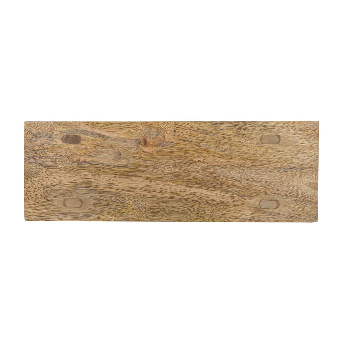 Foreside Home & Garden - Hazel Footed Stool Mango Wood Farmhouse Riser