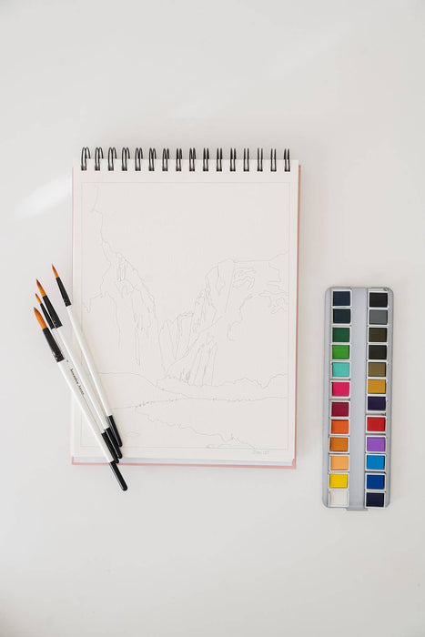 Bailey Rae Studio - National Parks Watercoloring Book-Outlines w/Video Tutorials
