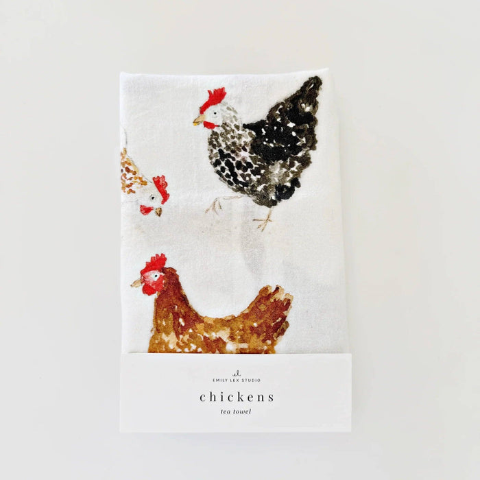 emily lex studio - Chickens cotton flour sack tea towel