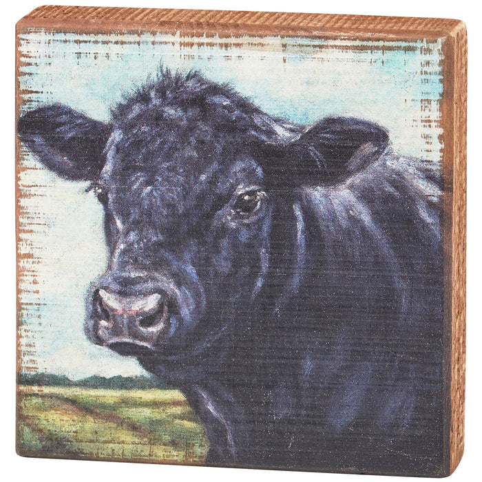 Primitives by Kathy - Angus Cow Block Sign