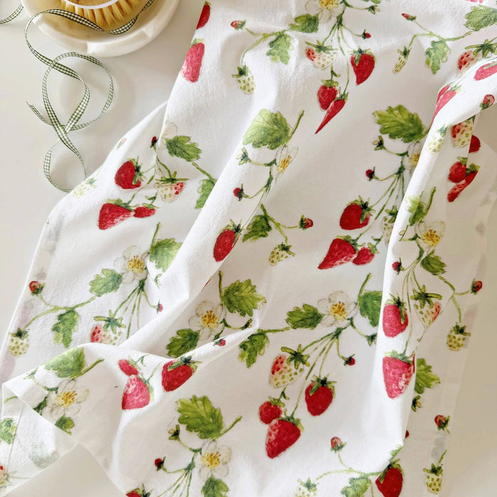 emily lex studio - Strawberry cotton flour sack tea towel