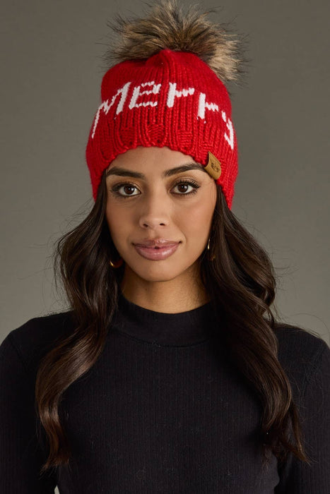 Panache Apparel Co. - Red Merry Pom Hat