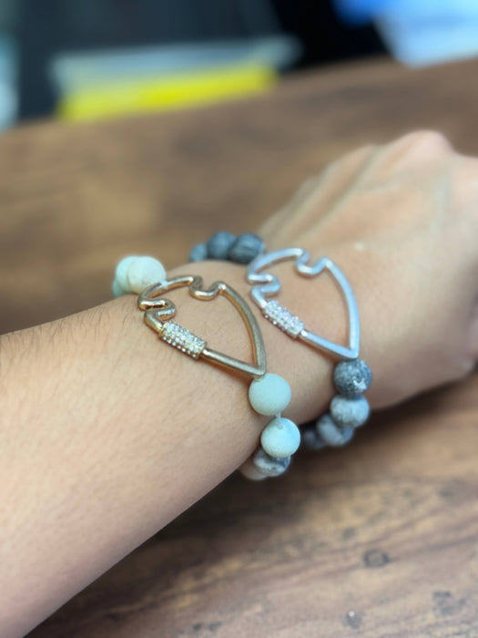 Paco Designs - NEW! Bling Arrowhead Chunky Stone Stretch Bracelet: Amazonite