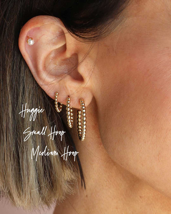 Nickel and Suede - Gold Halo Hoops: S
