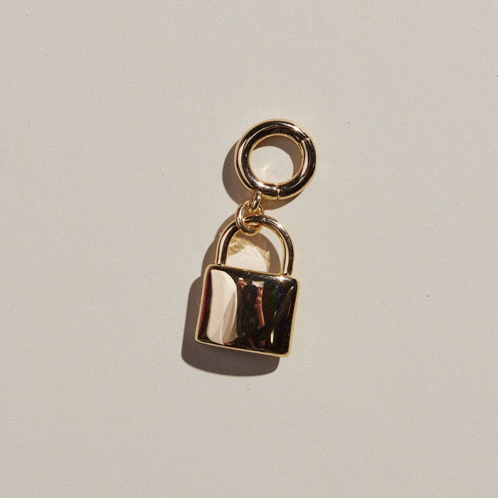 Nickel and Suede - Silver Lock Charm: Gold / One Size