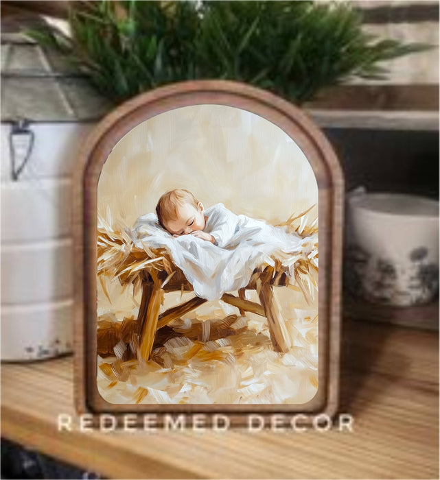 Redeemed Decor - Arch Top Manger Framed Art: 6x8"