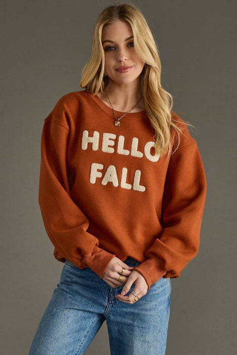 Panache Apparel Co. - Rust Hello Fall Sweatshirt
