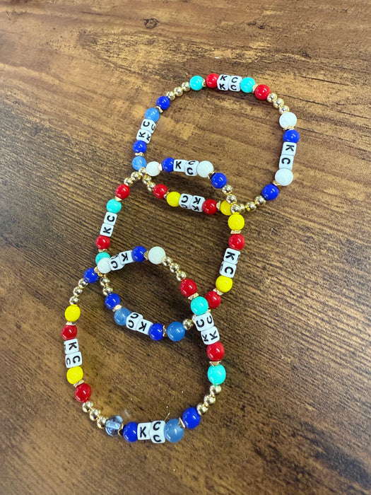 Paco Designs - KC Colors Gold Beaded Bracelet KANSAS CITY SPORTS FANS!