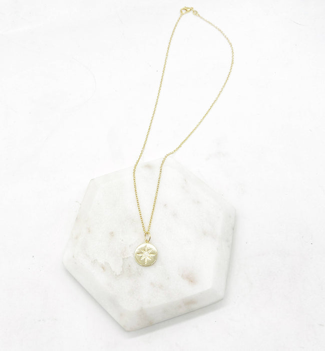 Baubles by B - Gold Star Disc Celestial Medallion Charm Necklace Layering