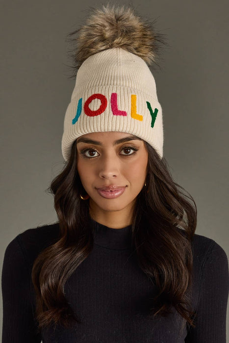 Panache Apparel Co. - Beige Jolly Knit Pom Hat