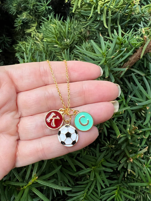 Baubles by B - Red Teal KC Enamel Charm Current Kansas City Necklace Soccer