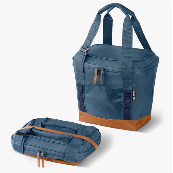 CleverMade - Pacifica Collapsible Cooler: Charcoal/Cognac / 30 Can