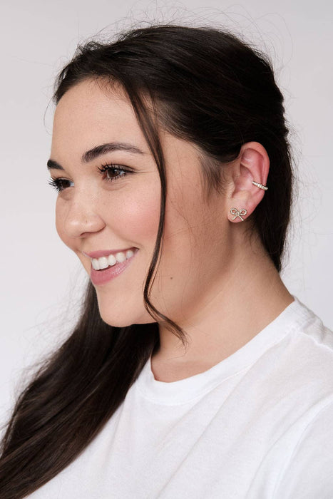 Nickel and Suede - Crystal Ear Cuff: One Size