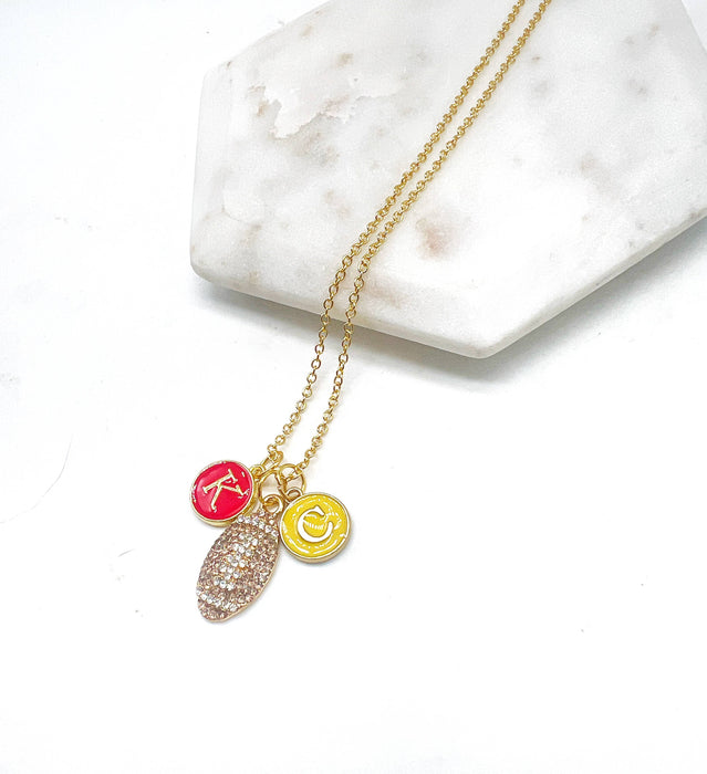 Baubles by B - Rhinestone KC Football Charm Chiefs Kansas City Necklace  : 24 inches