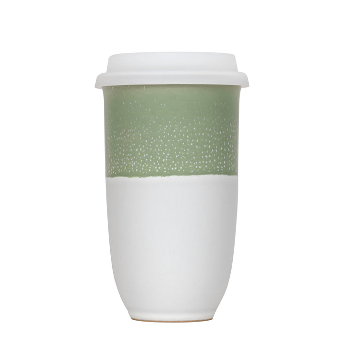 Nova Ceramics Travel Mugs - Sage Green Ceramic Travel Mug – 16oz Reusable Cup