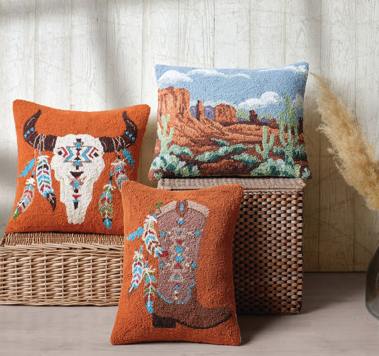 Peking Handicraft - Cowboy Boot Hook Pillow