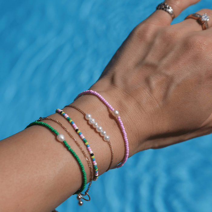 Nickel and Suede - Colorful Seed Bead Bracelet