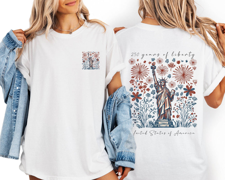Refinery Number One LLC - 250 Years Of Liberty, America Comfort Colors T-Shirt: White / XL