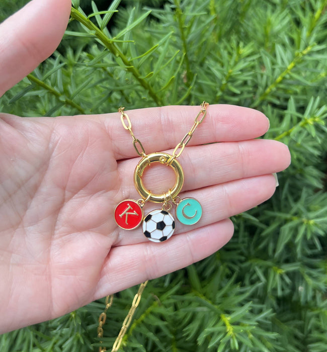 Baubles by B -  KC Current Soccer Charm Enamel Kansas City Necklace