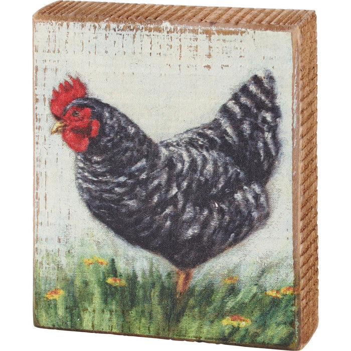 Primitives by Kathy - Plymouth Rock Chicken Block Sign