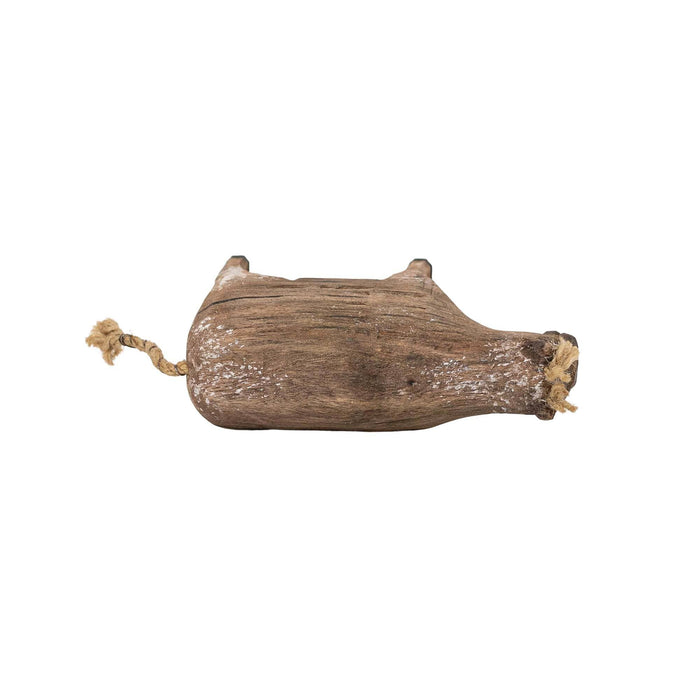 Foreside Home & Garden - Prescott Carved Cow Deco Accent Natural Wood Fall Decor