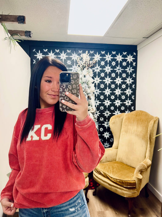 Country Charm Wholesale - KC Patch Corded Crew: Large