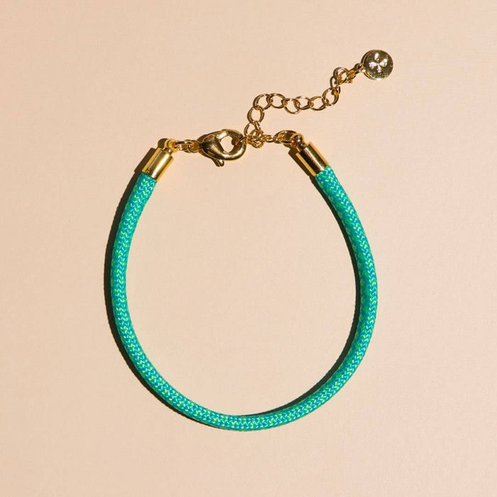 Nickel and Suede - Seafoam Minimalist Paracord Bracelet: Gold