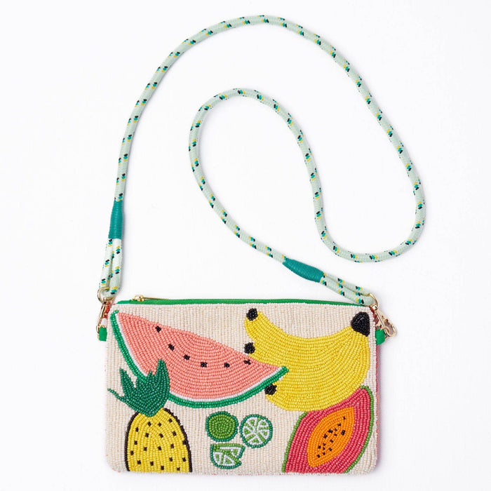 INK + ALLOY - Leila Mixed Fruit Seed Bead Clutch With Strap Wholesale