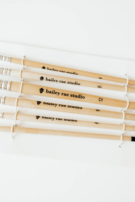 Bailey Rae Studio - Round Tip Watercolor Brush Set -- 6 piece