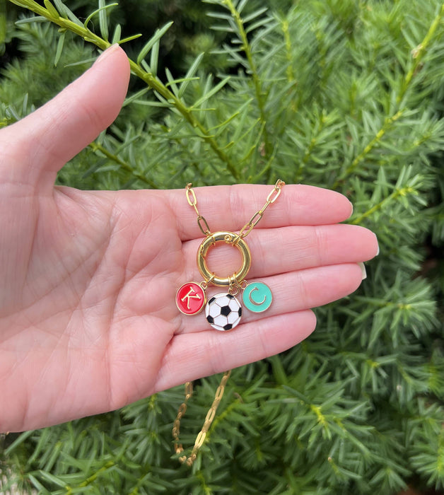 Baubles by B -  KC Current Soccer Charm Enamel Kansas City Necklace
